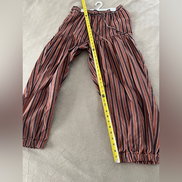 🆕 Free People Ellie Striped barrel pants in rust combo size small - Picture 9 of 13